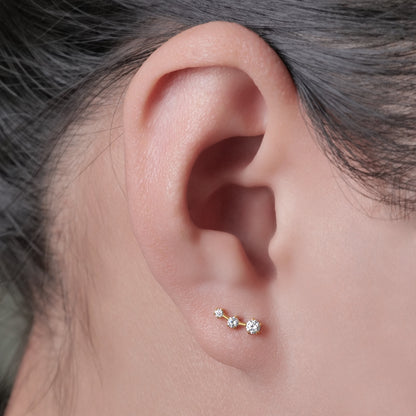 Limerencia Hypoallergene G23 Implantatqualität Titan Schraubverschluss Ohrringe Tragus 20G Helix F136 Piercingstecker für empfindliche Ohren Knorpel (Climber Crawler)