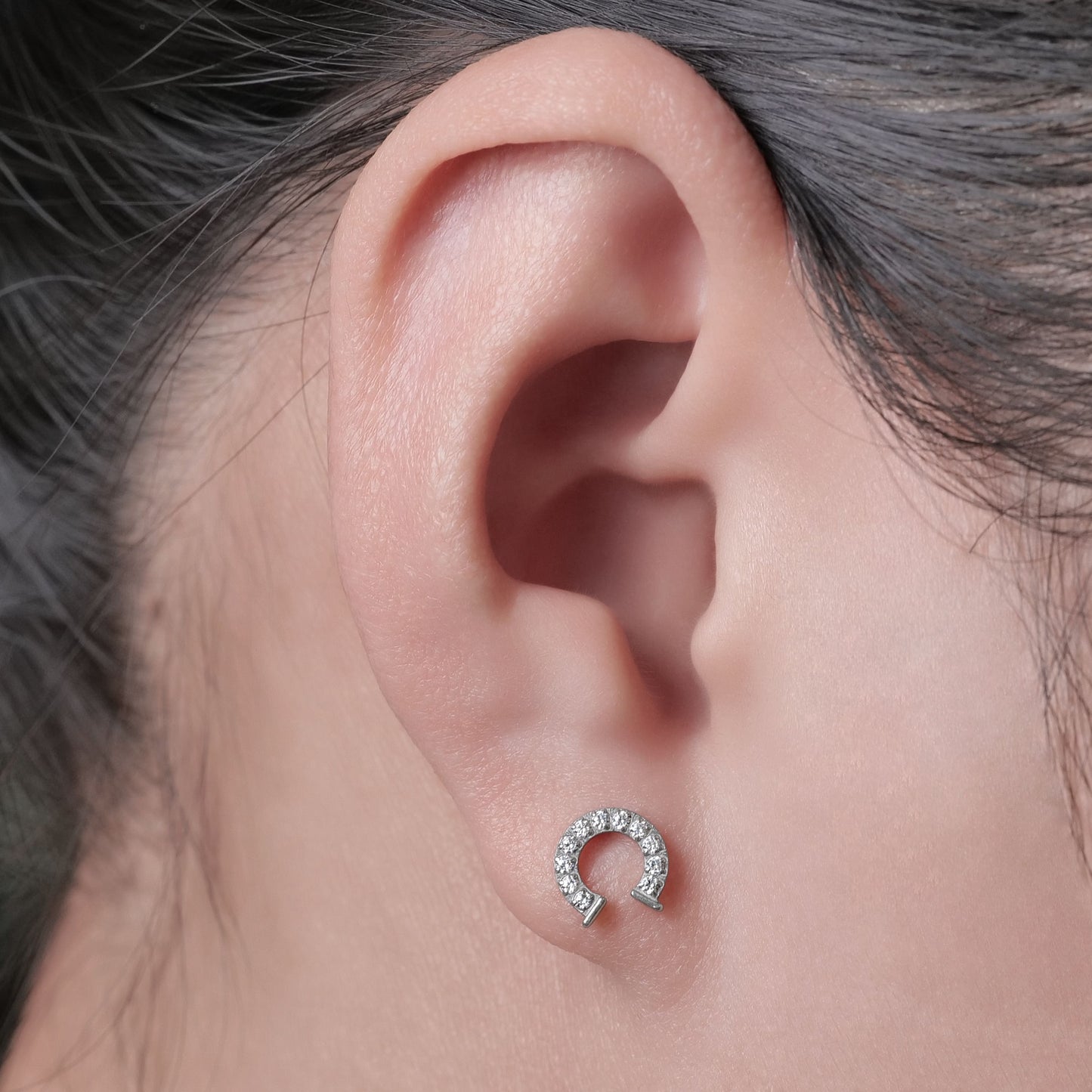 Pendientes de titanio hipoalergénicos Limerencia G23 de grado implante con cierre de rosca, tragus 20G, poste de piercing Helix F136 para orejas sensibles, cartílago (herradura)
