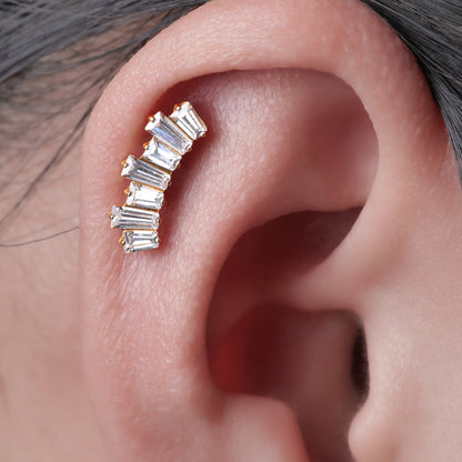 Limerencia Boucles d'oreilles à vis en titane de grade implantaire G23 hypoallergénique, tige de piercing F136 20G pour tragus, hélix, cartilage et oreilles sensibles (Climber Crawler S)