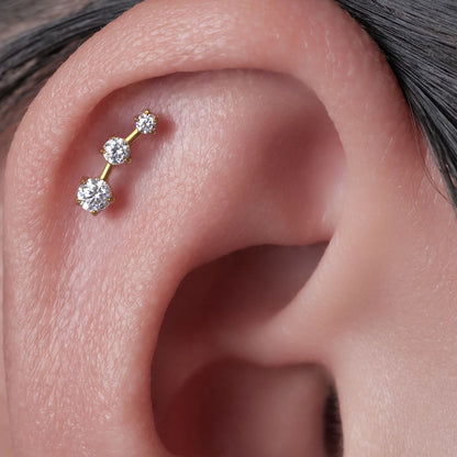 Limerencia Pendientes Hipoalergénicos de Titanio Grado Implante G23 con Cierre de Rosca Tragus 20G Hélice Poste de Perforación F136 para Orejas Sensibles Cartílago (Arracada Trepadora)