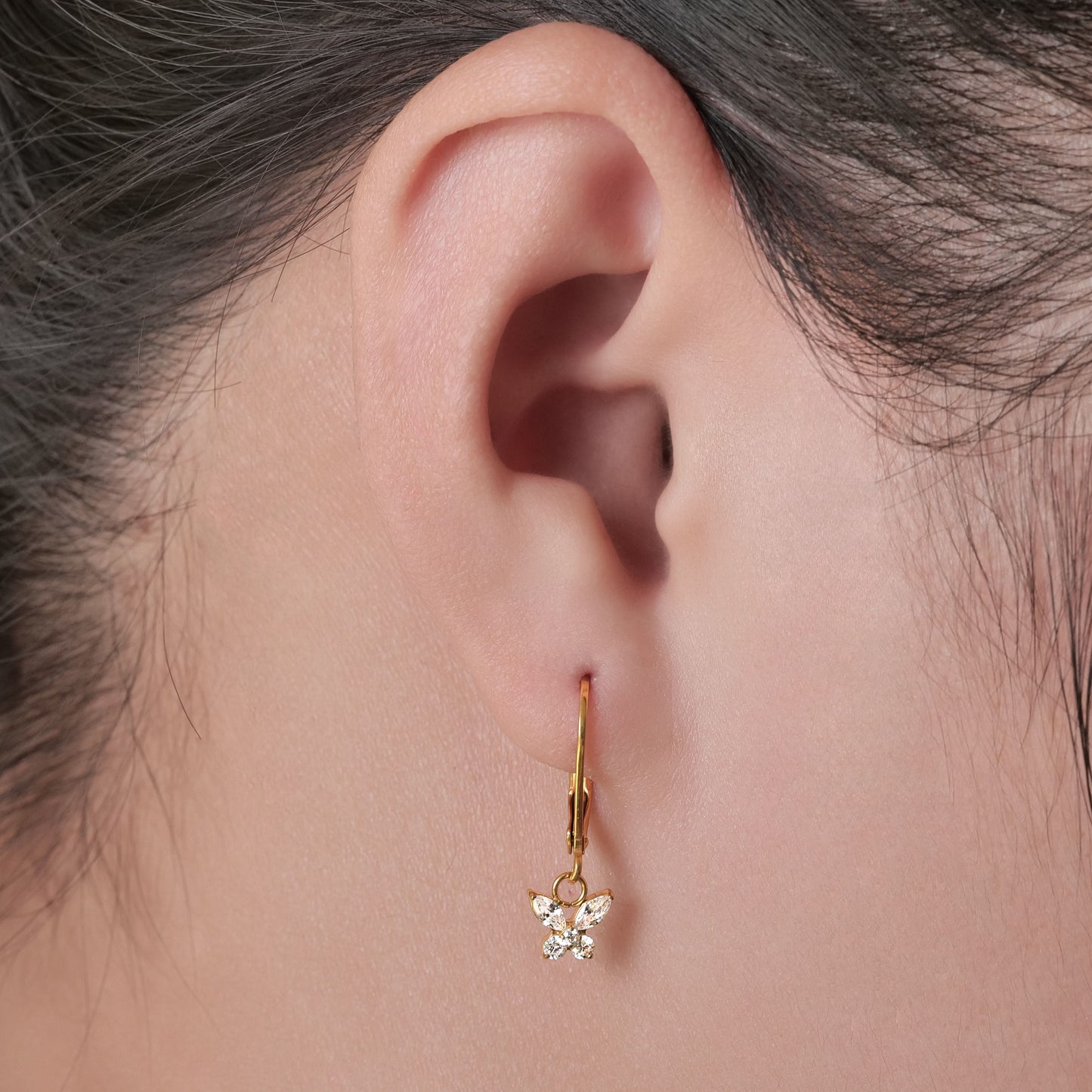 Limerencia G23 Titanium Leverback Earrings Dangle Drop Earrings for Women Fashion F136 Titanium Earrings Hypoallergenic Jewelry Gift--butterfly