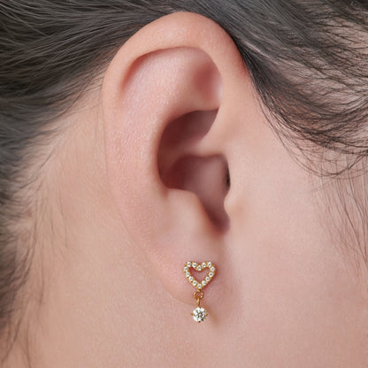 Limerencia Pendientes Hipoalergénicos de Titanio G23 de Grado Implante con Cierre de Rosca Tragus 20G Hélice F136 Poste de Piercing para Orejas Sensibles Cartílago (corazón)