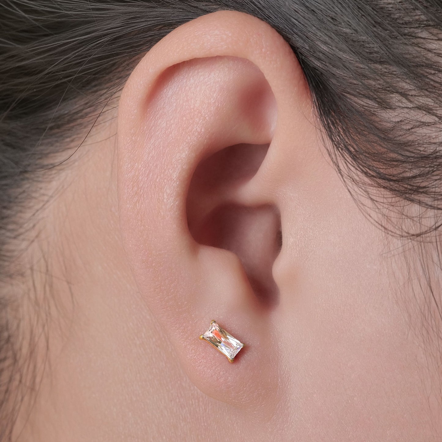 Orecchini a vite in titanio implantabile G23 ipoallergenici Limerencia, piercing rettangolare 20G F136 per cartilagine, trago ed elica orecchio sensibile