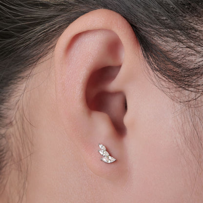 Limerencia Pendientes Hipoalergénicos de Titanio Grado Implante G23 con Cierre de Rosca Tragus 20G Hélice F136 Poste de Piercing para Orejas Sensibles Cartílago (hoja)