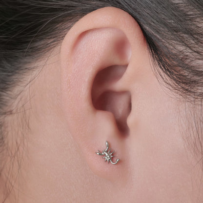 Limerencia Pendientes Hipoalergénicos de Titanio G23 de Grado Implante con Cierre de Rosca para Tragus 20G Hélice Poste de Piercing F136 para Orejas Sensibles Cartílago (escorpio)