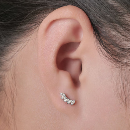 Orecchini a vite in titanio implantabile G23 ipoallergenici Limerencia, piercing arrampicatore auricolare 20G F136 per cartilagine, trago ed elica orecchio sensibile