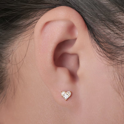 Orecchini a vite in titanio implantabile G23 Limerencia, piercing forma cuore 20G F136 ipoallergenico per orecchie sensibili cartilagine trago elica
