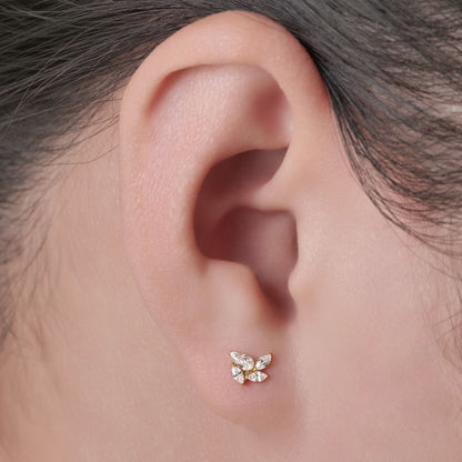 Limerencia Pendientes Hipoalergénicos de Titanio Grado Implante G23 con Cierre de Rosca para Tragus 20G Helix F136 Piercing Post para Orejas Sensibles Cartílago (Molino de Viento CZ)