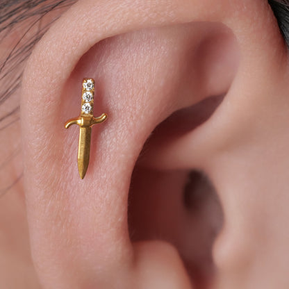 Orecchini spada e pugnale Limerencia, orecchini a perno in titanio puro F136 grado implantare ipoallergenici, orecchini delicati con zirconi cubici G23 per donne con orecchie sensibili