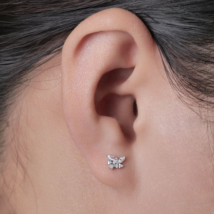 Limerencia Pendientes Hipoalergénicos de Titanio Grado Implante G23 con Cierre de Rosca para Tragus 20G Helix F136 Piercing Post para Orejas Sensibles Cartílago (Molino de Viento CZ)
