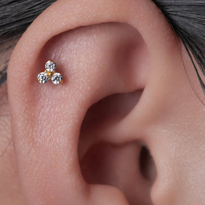 Orecchini a vite in titanio grado implantabile G23 ipoallergenico Limerencia, spessore 20G per trago ed elica, asta piercing F136 adatti a orecchie sensibili e cartilagine (Modello D3)