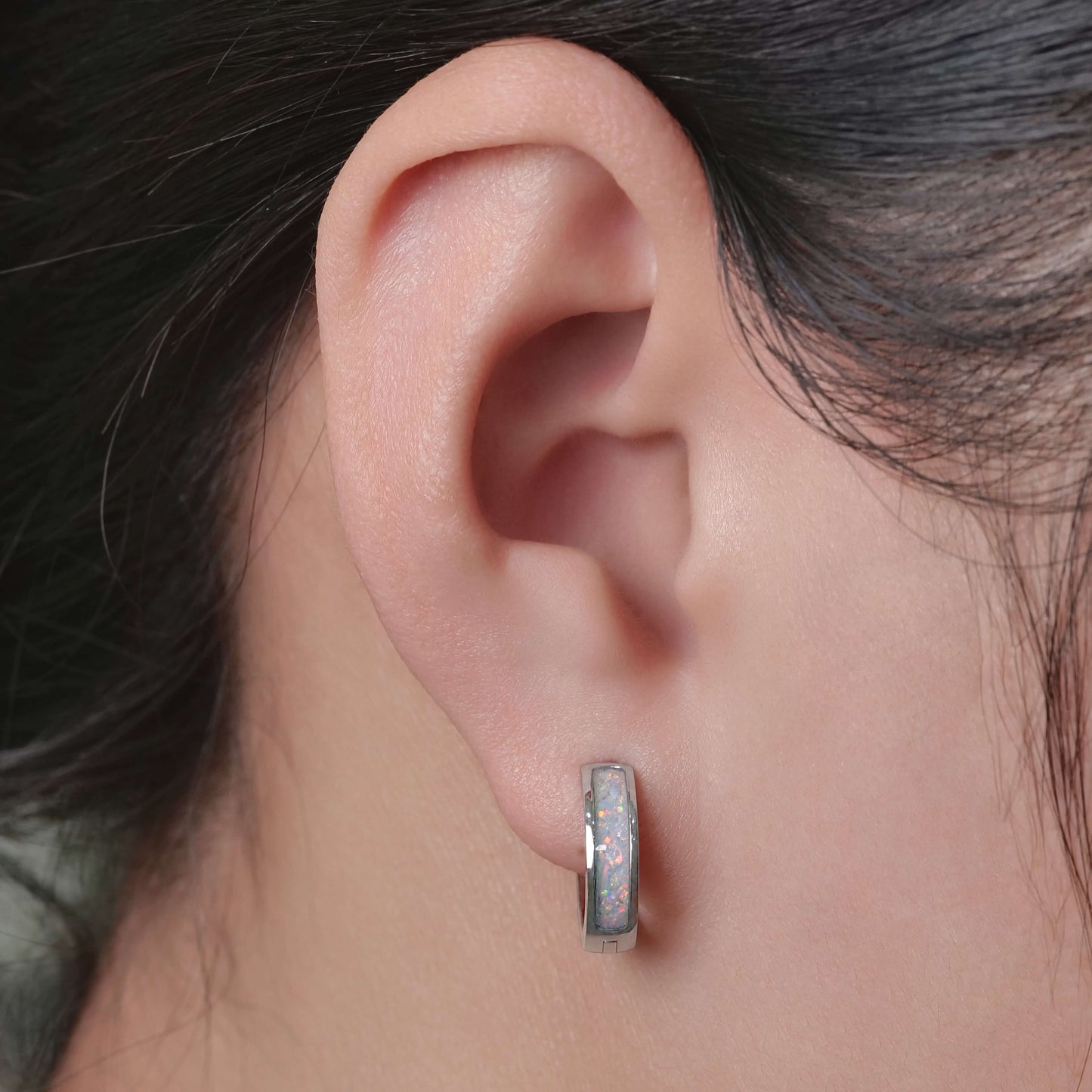 Pendientes aro ancho grueso hipoalergénicos de titanio puro G23 Limerencia | Pendientes de circón | Para mujer con circonita 5A incrustada brillante, aptos para oídos sensibles