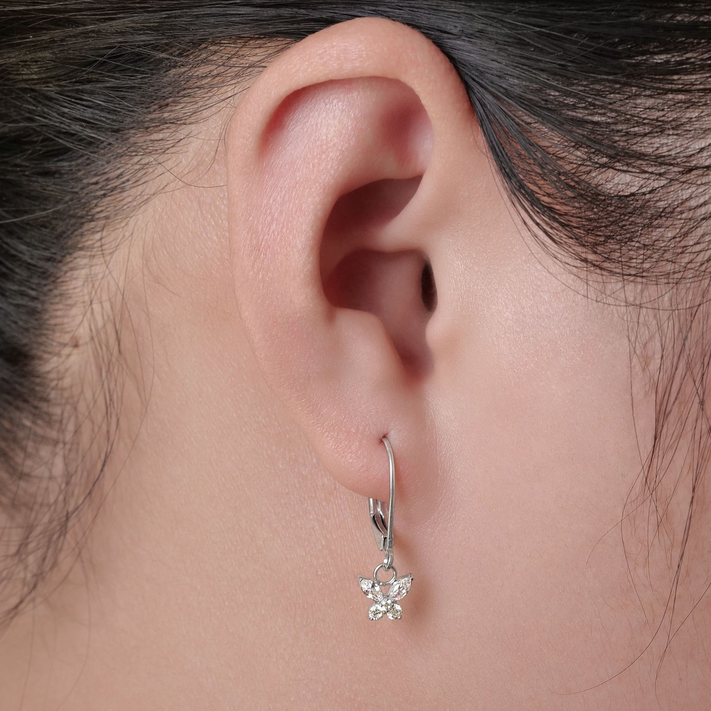 Limerencia G23 Titanium Leverback Earrings Dangle Drop Earrings for Women Fashion F136 Titanium Earrings Hypoallergenic Jewelry Gift--butterfly
