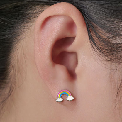 Orecchini a vite in titanio implantabile G23 Limerencia, piercing design arcobaleno 20G F136 ipoallergenico per orecchie sensibili cartilagine trago elica