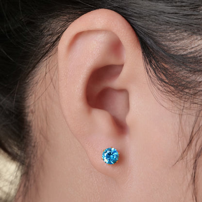 Pendientes de titanio Limerencia hipoalergénicos, tachas de grado implantado F136 con circón redondo, pendientes de seis garras para mujer y hombre con orejas sensibles