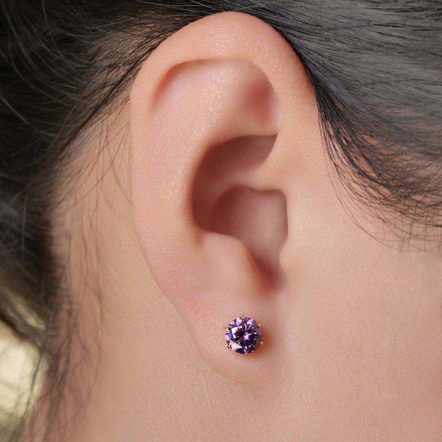 Pendientes de titanio Limerencia hipoalergénicos, tachas de grado implantado F136 con circón redondo, pendientes de seis garras para mujer y hombre con orejas sensibles
