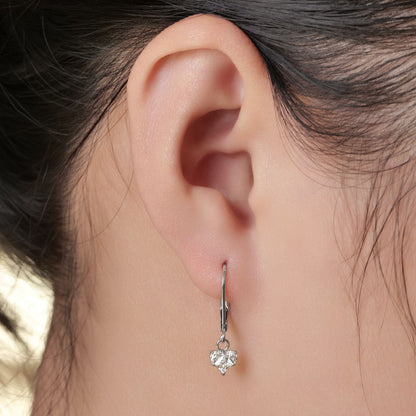 Boucles d’oreilles Limerencia à fermoir levier en titane G23, boucles pendantes goutte pour femme, boucles mode en titane F136, bijou hypoallergénique cadeau – motif cœur
