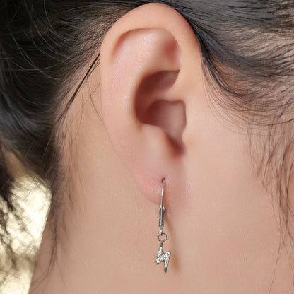 Boucles d’oreilles Limerencia à fermoir levier en titane G23, boucles pendantes goutte pour femme, boucles mode en titane F136, bijou hypoallergénique cadeau – motif éclair