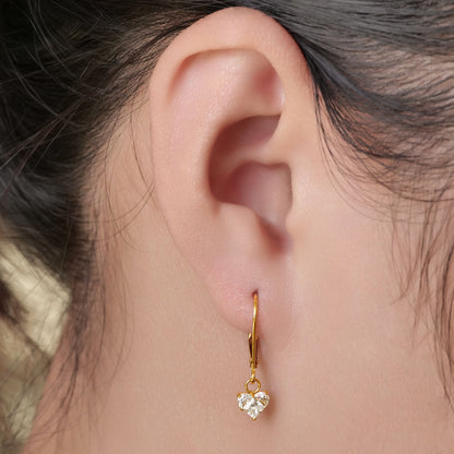 Boucles d’oreilles Limerencia à fermoir levier en titane G23, boucles pendantes goutte pour femme, boucles mode en titane F136, bijou hypoallergénique cadeau – motif cœur