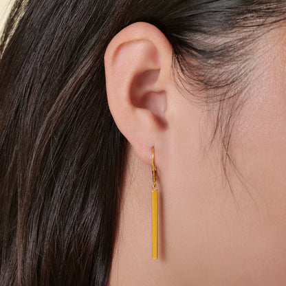 Limerencia G23 Titanium Leverback Earrings Dangle Drop Earrings for Women Fashion F136 Titanium Earrings Hypoallergenic Jewelry Gift/Vertical Bar