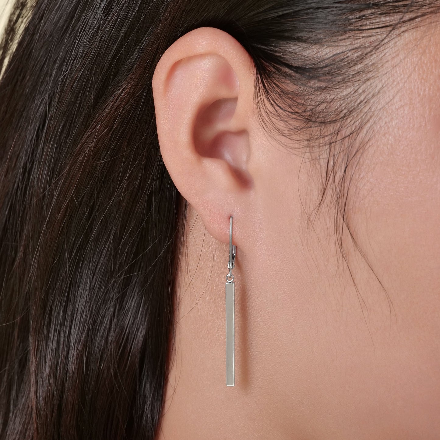 Limerencia G23 Titanium Leverback Earrings Dangle Drop Earrings for Women Fashion F136 Titanium Earrings Hypoallergenic Jewelry Gift/Vertical Bar