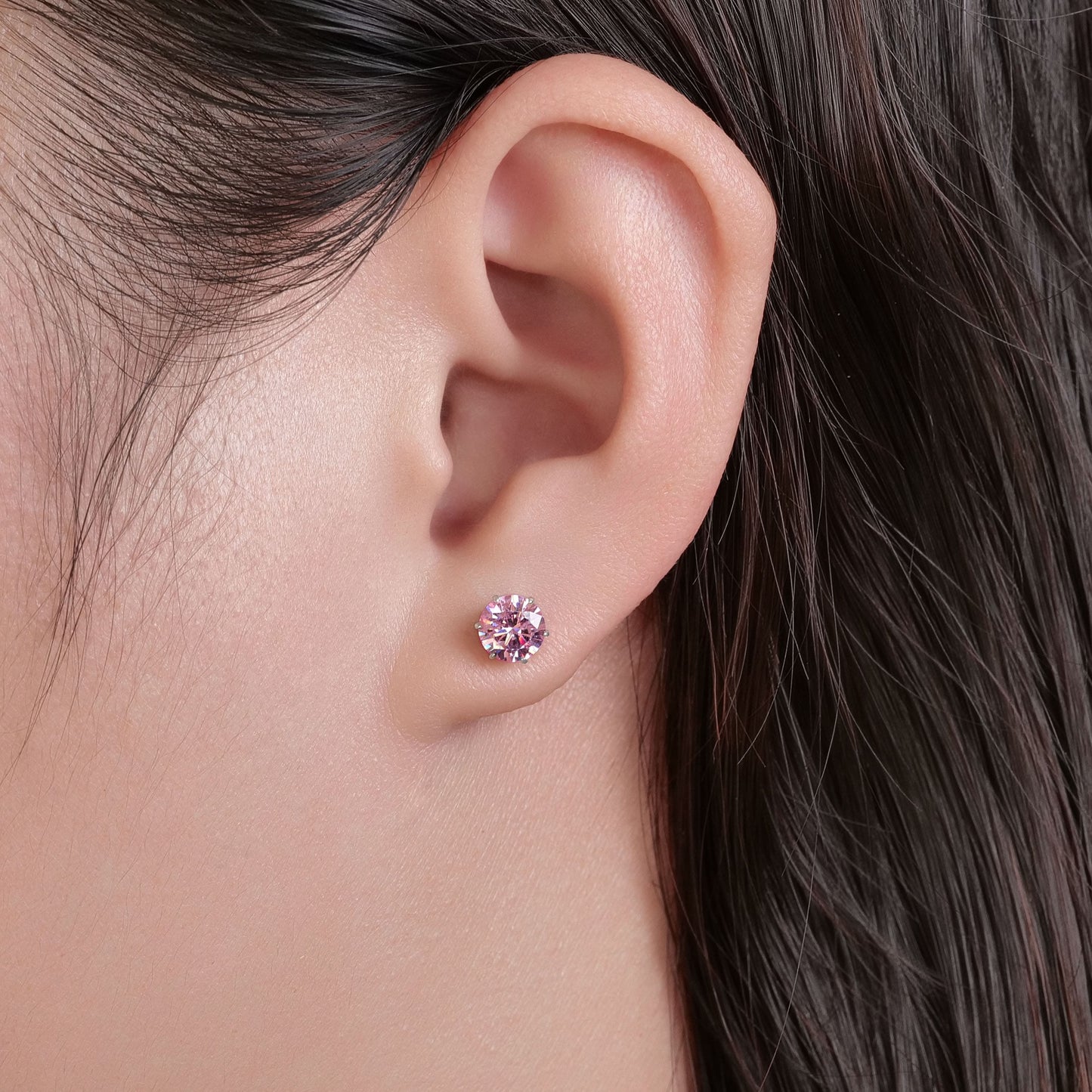 Pendientes de titanio Limerencia hipoalergénicos, tachas de grado implantado F136 con circón redondo, pendientes de seis garras para mujer y hombre con orejas sensibles