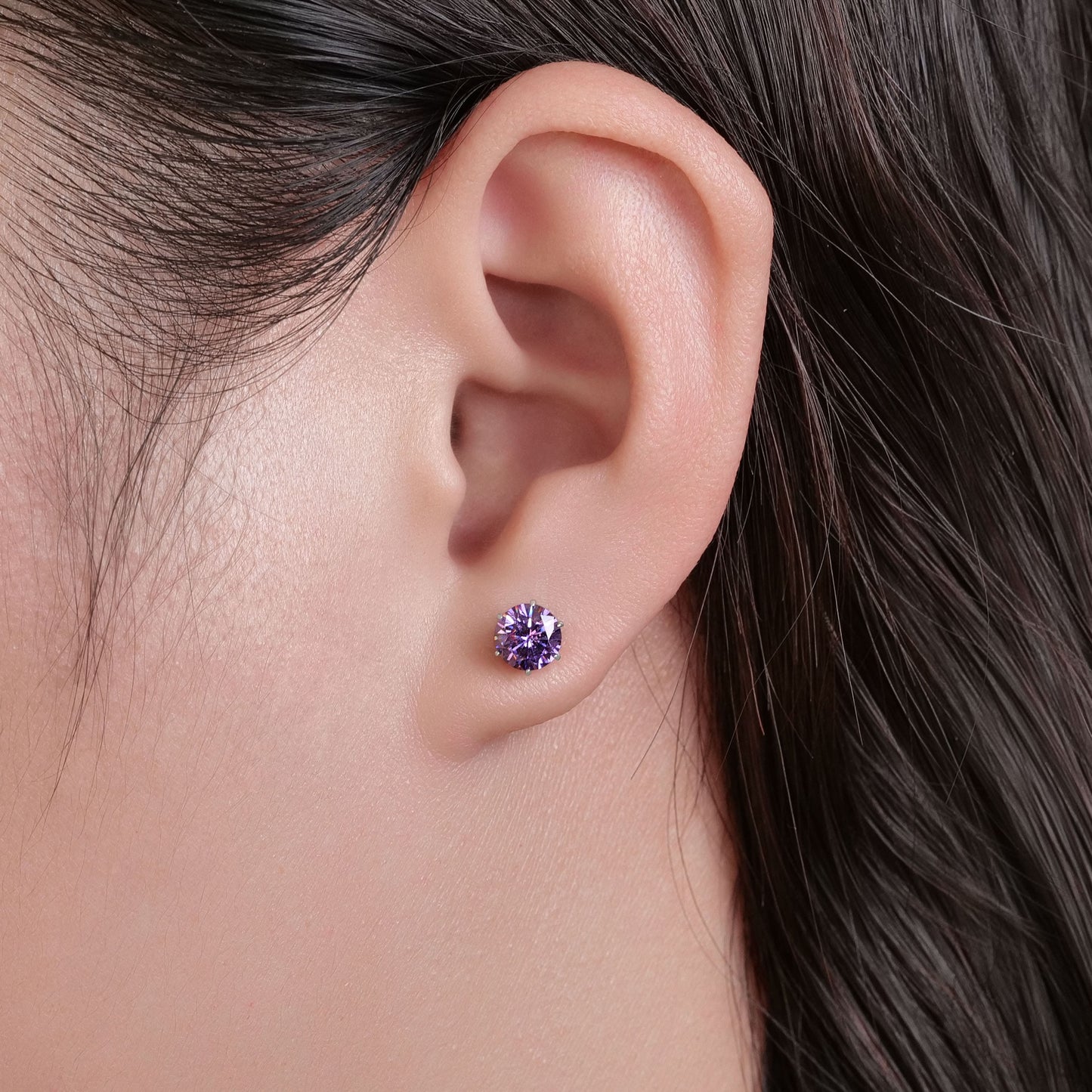Pendientes de titanio Limerencia hipoalergénicos, tachas de grado implantado F136 con circón redondo, pendientes de seis garras para mujer y hombre con orejas sensibles