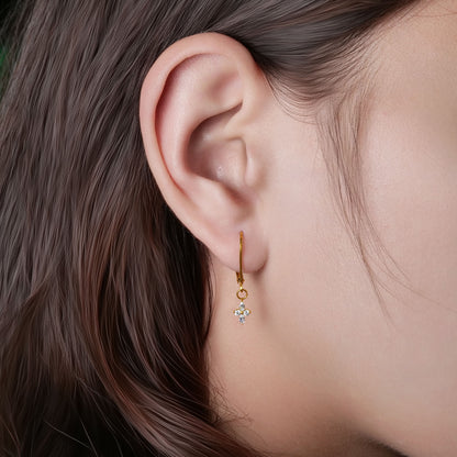 Orecchini pendenti a leva titanio G23 Limerencia, gioielli moda donna titanio F136 ipoallergenico, regalo / forma fiore