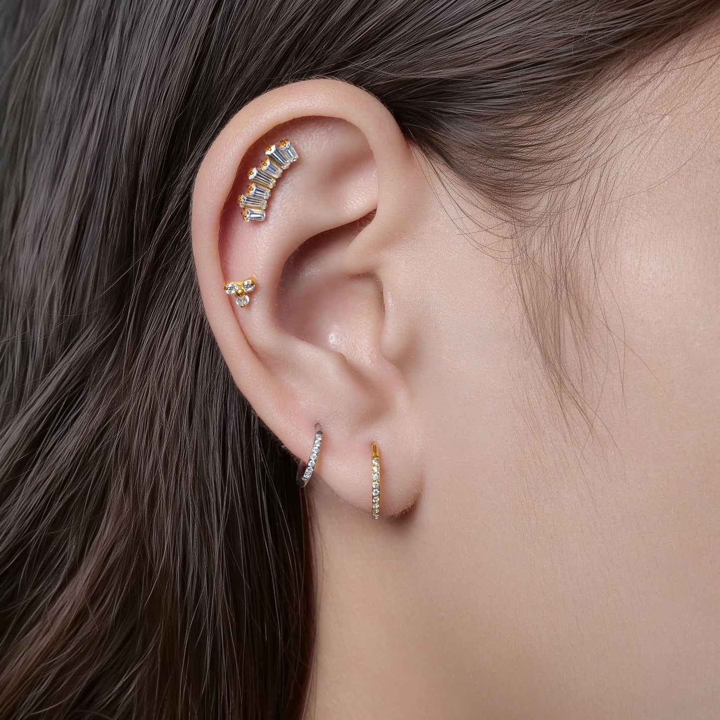 Limerencia Hypoallergene G23 Implantatqualität Titan Schraubverschluss Ohrringe Tragus 20G Helix F136 Piercingstecker für empfindliche Ohren Knorpel (Climber Crawler S)