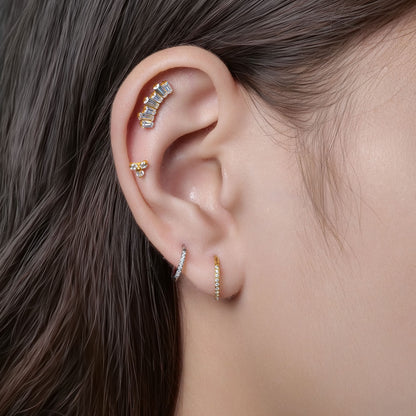 Limerencia Hypoallergenic G23 Implant Grade Titanium Screw Back Earrings Tragus 20G Helix F136 Piercing Post for Sensitive Ears Cartilage(Climber Crawler C)