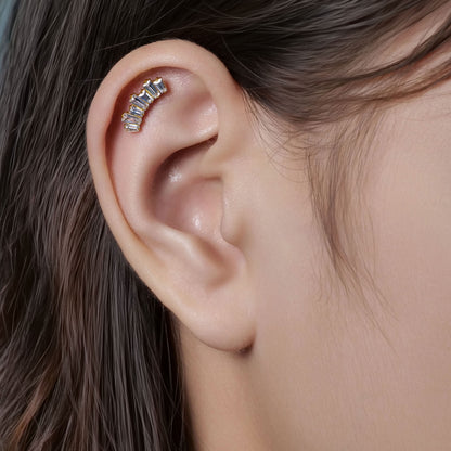 Limerencia Hypoallergene G23 Implantatqualität Titan Schraubverschluss Ohrringe Tragus 20G Helix F136 Piercingstecker für empfindliche Ohren Knorpel (Climber Crawler S)