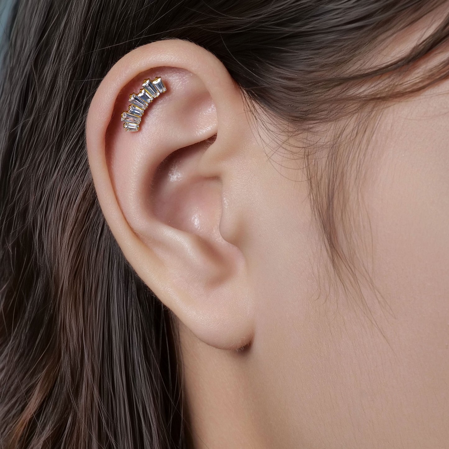 Limerencia Hypoallergenic G23 Implant Grade Titanium Screw Back Earrings Tragus 20G Helix F136 Piercing Post for Sensitive Ears Cartilage(Climber Crawler C)