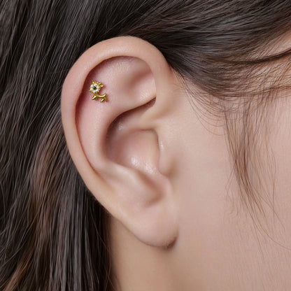 Limerencia Hypoallergenic G23 Implant Grade Titanium Screw Back Earrings Tragus 20G Helix F136 Piercing Post for Sensitive Ears Cartilage(animal dog)