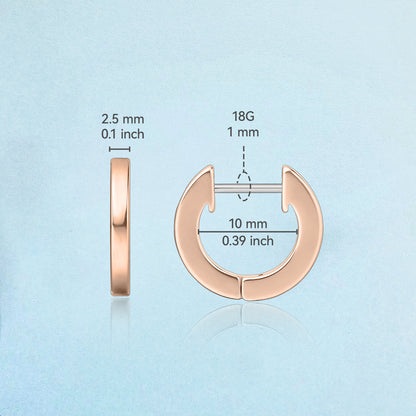 Limerencia Boucles d'oreilles anneaux huggie en titane pur G23 hypoallergéniques pour femmes aux oreilles sensibles (argenté)