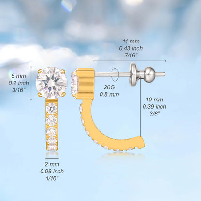 Orecchini huggie zircone con perno in titanio puro F136 ipoallergenico Limerencia | Piccoli orecchini cerchio per donna e uomo | Orecchini a perno leggeri alla moda per orecchie sensibili