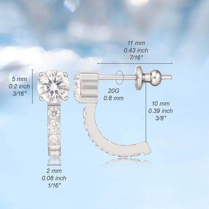 Orecchini huggie zircone con perno in titanio puro F136 ipoallergenico Limerencia | Piccoli orecchini cerchio per donna e uomo | Orecchini a perno leggeri alla moda per orecchie sensibili
