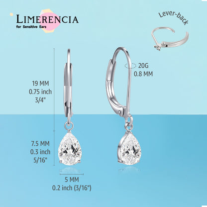 Limerencia Hebelverschluss-Ohrringe aus G23-Titan, tropfenförmige Hängeohrringe für Damen, modische Ohrringe aus F136-Titan, hypoallergener Schmuck als Geschenk – Motiv Tropfen