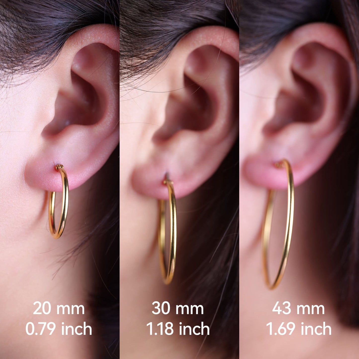 Orecchini a cerchio grandi in titanio Limerencia da donna, orecchini rotondi sottili ipoallergenici, cerchi in titanio grado implantare F136 per orecchie sensibili