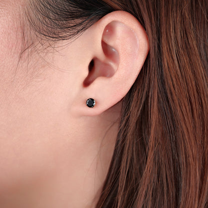 Limerencia Titan Hypoallergene Ohrstecker G23 für Damen 5A Zirkonia Helix Schraubverschluss Implantat-Grade F136 Piercing Ohrringe für empfindliche Ohren (Schwarz)