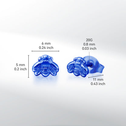 Limerencia Hypoallergene G23 Ohrstecker aus reinem Titan, kleine Bienen-Ohrstecker, F136 Implantat-Titan-Ohrstecker, geeignet für Frauen mit empfindlichen Ohren (Gold)