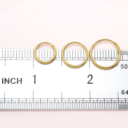 F136 Implant Grade Pure Titanium Small Gold Silver Hoop Earrings for Women Men,Hypoallergenic Cartilage  Earrings for Sensitive Ears,Tiny Huggie Hoops Earring Set