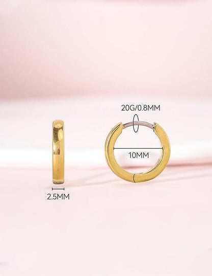 Gold Hoop Earrings Set for Women,Small Huggie Jewelry Hypoallergenic Earrings for Sensitive Ears | Piercings Women Gifts