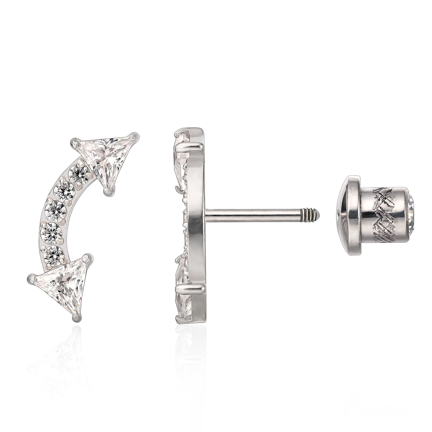 Limerencia Pendientes Hipoalergénicos de Titanio Grado Implante G23 con Cierre de Rosca para Tragus 20G Helix F136 Poste de Piercing para Orejas Sensibles Cartílago (Escalador Trepador)