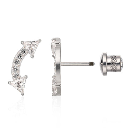 Limerencia Pendientes Hipoalergénicos de Titanio Grado Implante G23 con Cierre de Rosca para Tragus 20G Helix F136 Poste de Piercing para Orejas Sensibles Cartílago (Escalador Trepador)
