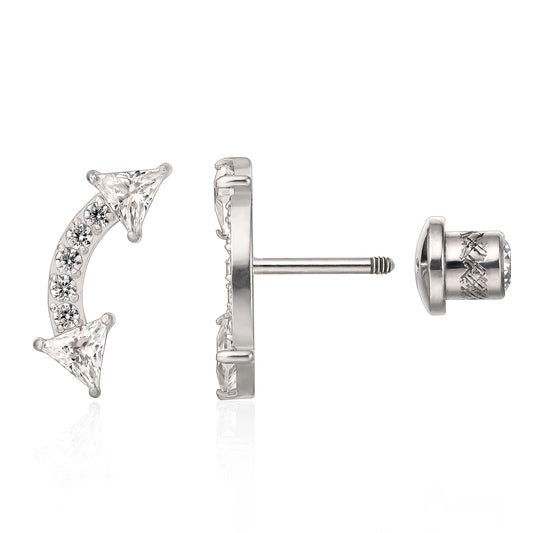 Orecchini a vite in titanio implantabile G23 ipoallergenici Limerencia, piercing arrampicatore 20G F136 per orecchie sensibili cartilagine trago elica