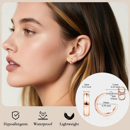 Limerencia Minimalist Hoops for Women - F136 Implant Grade Titanium Open Huggie Hoop Earrings, Hypoallergenic Tiny Hoops for Sensitive Ears