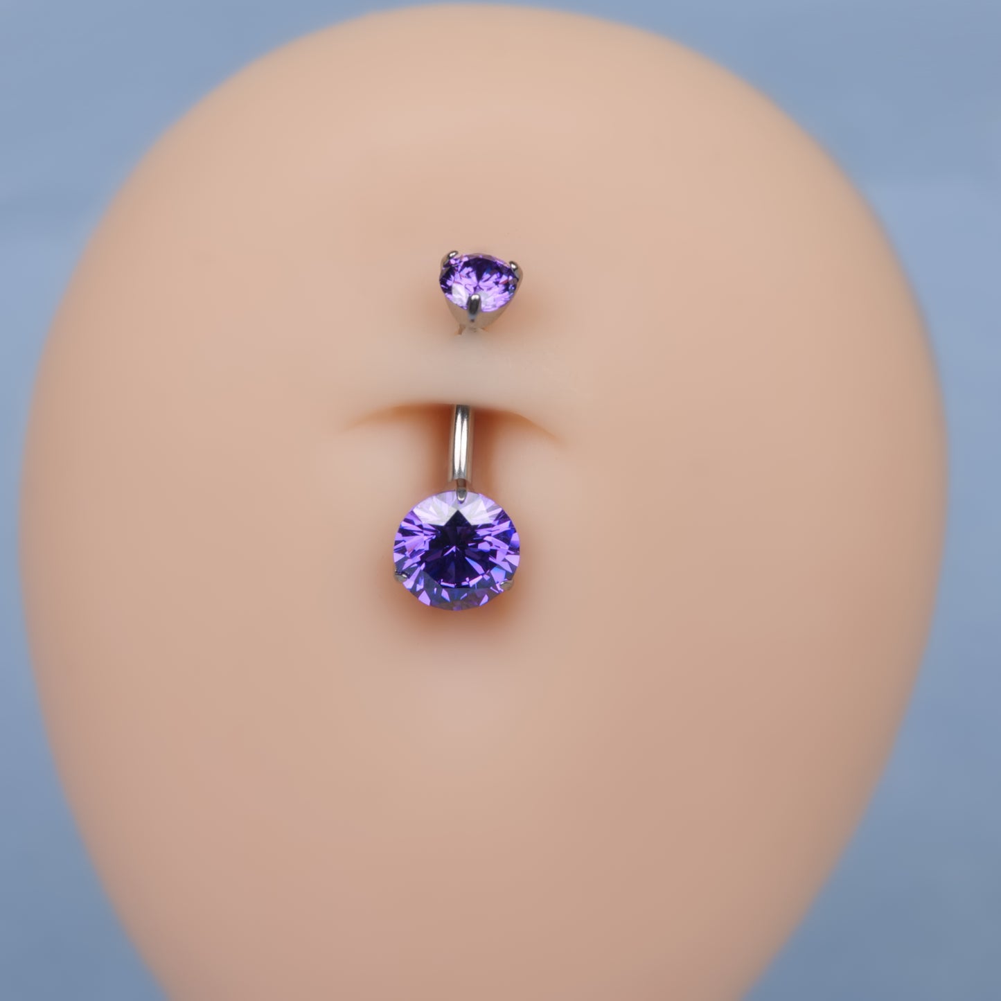 limerencia G23 Titanium Belly Button Rings hypoallergenic medical implant grade 14G Teardrop CZ Belly Navel Rings Piercing Belly Bars(Purple)