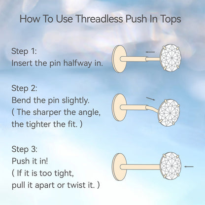Limerencia G23 Hypoallergenic 18g Flat Back Stud Push In Cartilage Stud, Lip/Nose Stud, Men's & Women's