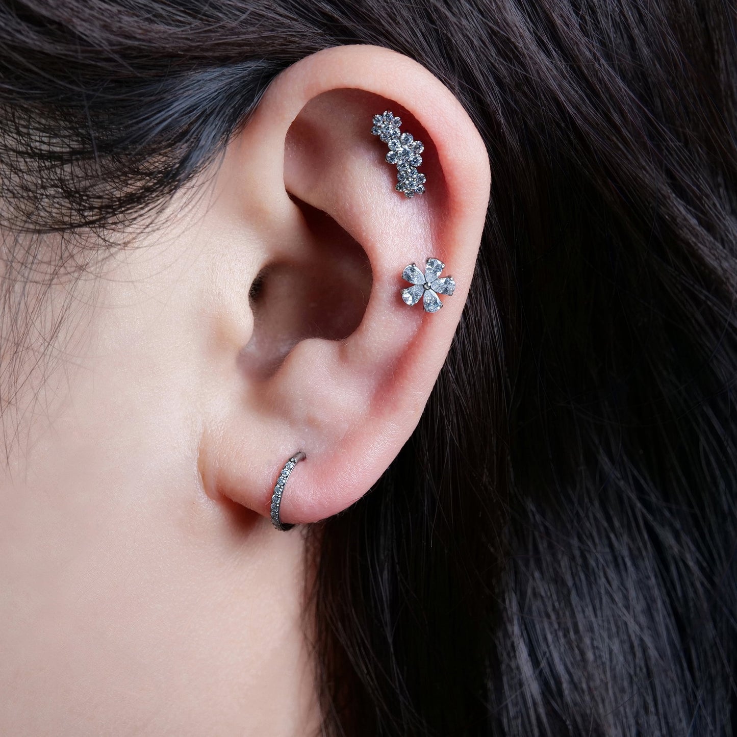 Limerencia Titanium Stud Earrings, Flat Back with Internal Thread, Unisex