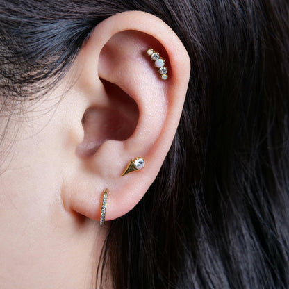 Limerencia Titanium Stud Earrings, Flat Back Internal Thread, Unisex (1 Piece)